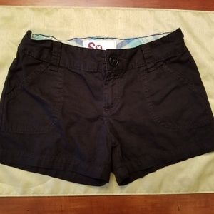 SO Girls size 8 black shorts w/ adjustable waist